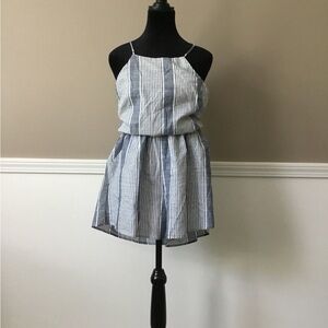 Striped Blue and White Romper